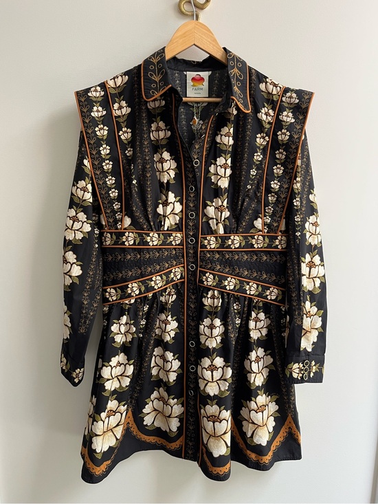 FARM Rio Dresses & Skirts - Farm Rio $554 NWT Floral Print Mini Dress Black M